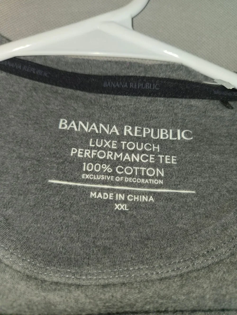 Banana Republic Luxe Touch Performance Gray T-Shirt Men's Size XXL Soft Cotton